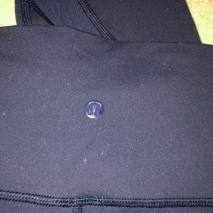 Lulu Lemon navy blue leggings with mesh cut outs